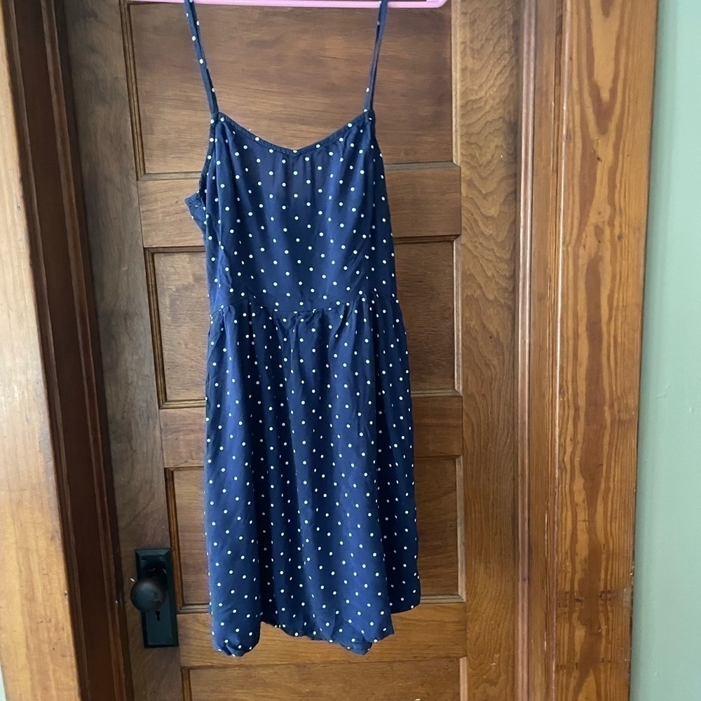 Navy Polka Dot Mini Dress